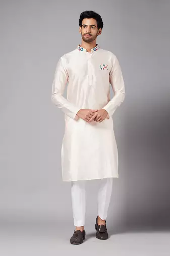 White Gajanan Basik Kurta