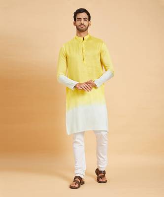 Lahza Yellow Ombre Kurta 1