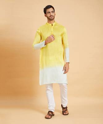 Lahza Yellow Ombre Kurta 4