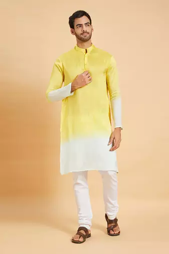 Lahza Yellow Ombre Kurta