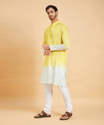 Lahza Yellow Ombre Kurta 5