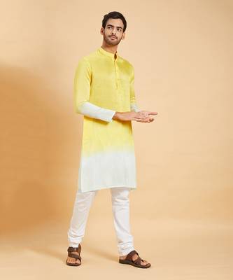 Lahza Yellow Ombre Kurta 7