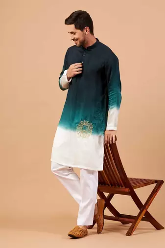 Navy Blue Leonine Kurta