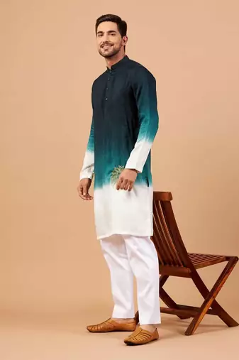 Navy Blue Leonine Kurta