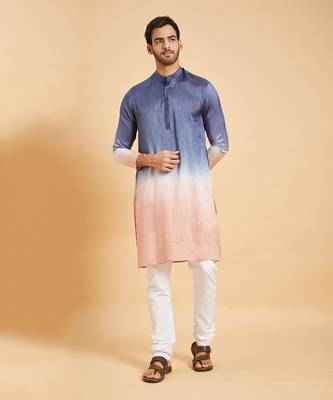 Blue & Peach Waikawa Ombre Kurta 1