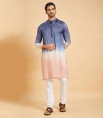 Blue & Peach Waikawa Ombre Kurta