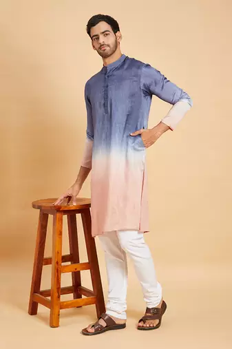Blue & Peach Waikawa Ombre Kurta