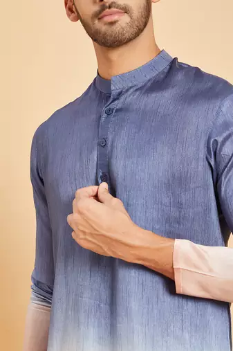 Blue & Peach Waikawa Ombre Kurta