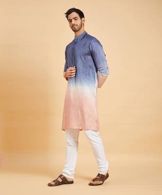 Blue & Peach Waikawa Ombre Kurta 4