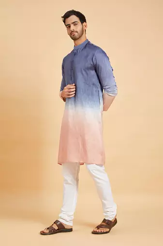 Blue & Peach Waikawa Ombre Kurta