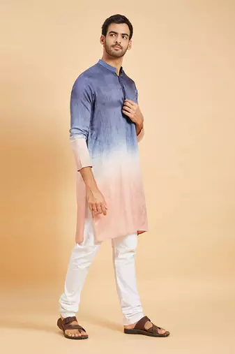 Blue & Peach Waikawa Ombre Kurta
