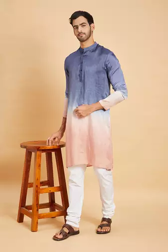 Blue & Peach Waikawa Ombre Kurta