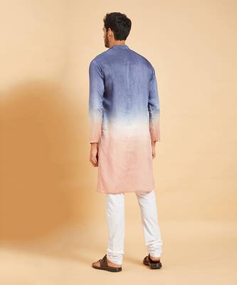 Blue & Peach Waikawa Ombre Kurta 8