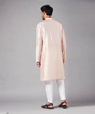 Pink Rooyi Position Mirror Work Kurta 7