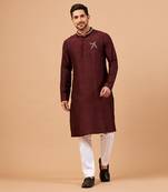 Adira Gold Zari Embroidered Maroon Kurta