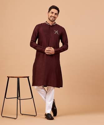 Adira Gold Zari Embroidered Maroon Kurta 2