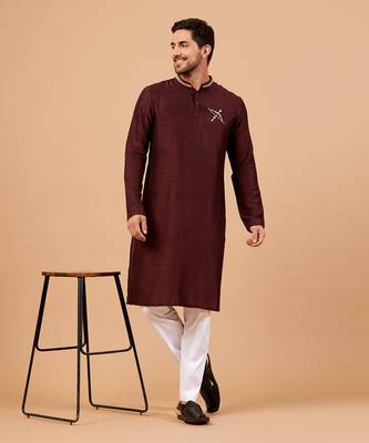 Adira Gold Zari Embroidered Maroon Kurta 4