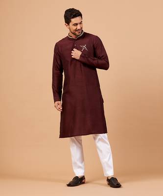 Adira Gold Zari Embroidered Maroon Kurta 5