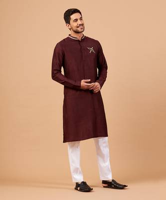 Adira Gold Zari Embroidered Maroon Kurta 6