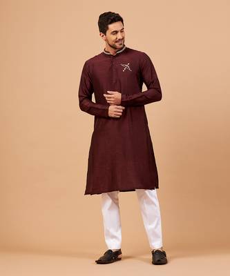 Adira Gold Zari Embroidered Maroon Kurta 7