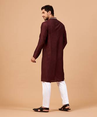 Adira Gold Zari Embroidered Maroon Kurta 8