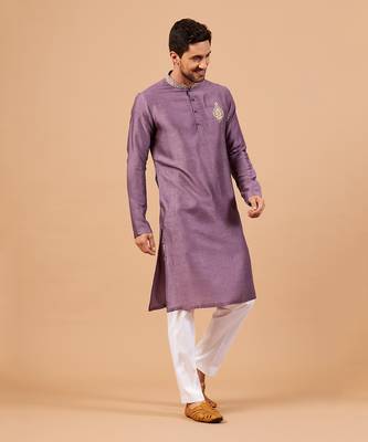 Inara Gold Embroidered Violet Kurta 6