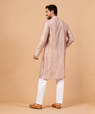 Peach Florne Floral Goemetric Embroidered Kurta 8