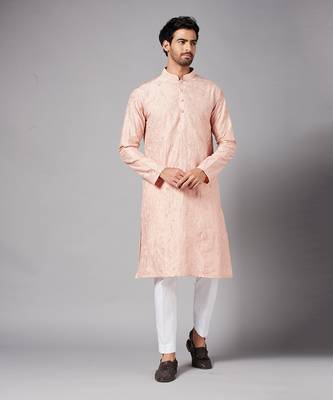 Tiyaan Embroidered Peach Kurta 5