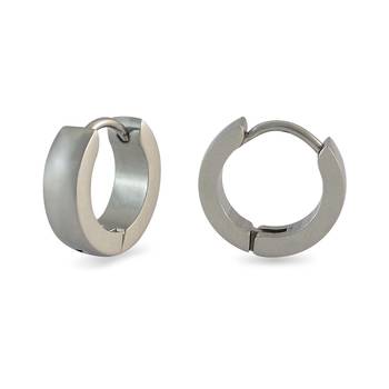 Plain Silver Single  Earring for Men 1