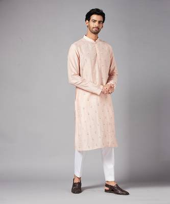 Moori Peach Embroidered Kurta 6