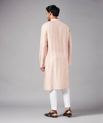 Moori Peach Embroidered Kurta 8