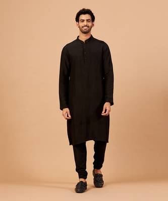 Black Plain Kurta 1