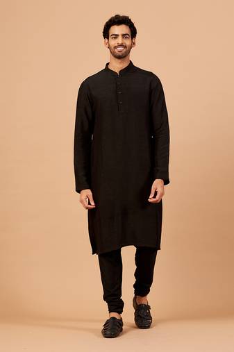 Black Plain Kurta