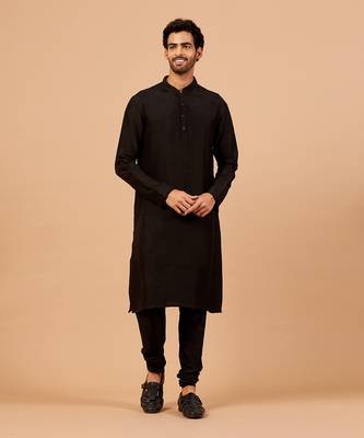 Black Plain Kurta 2