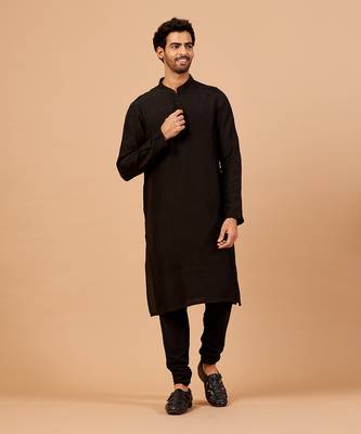 Black Plain Kurta 3