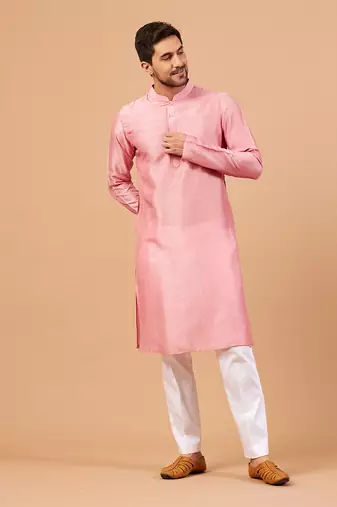 Pink Plain Kurta