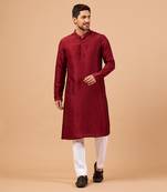 Maroon Plain Kurta