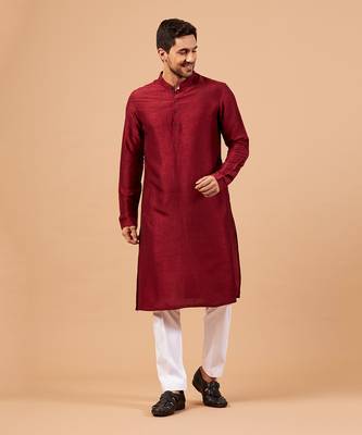 Maroon Plain Kurta 4