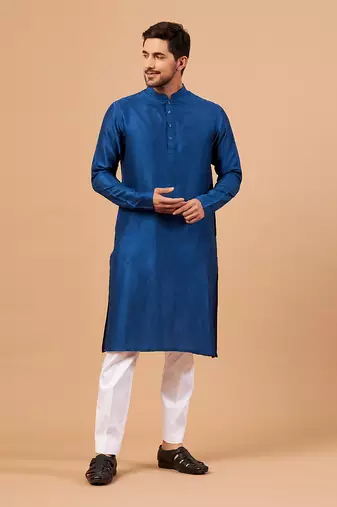 Blue Plain Kurta