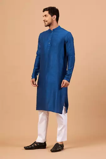 Blue Plain Kurta