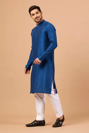 Blue Plain Kurta