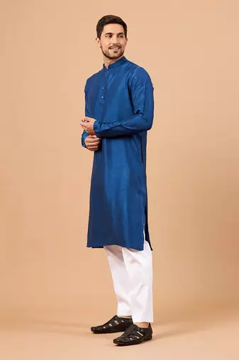 Blue Plain Kurta