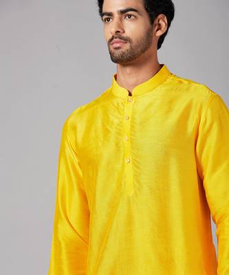 Yellow Plain Kurta 3