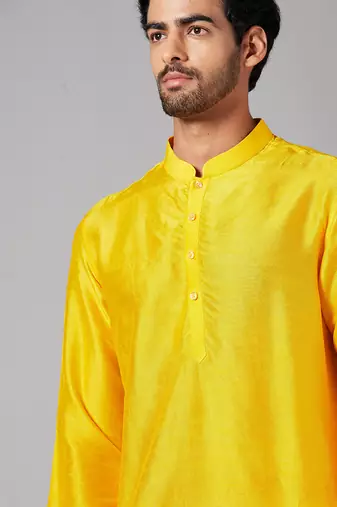 Yellow Plain Kurta