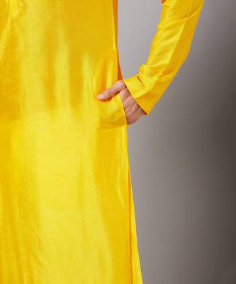 Yellow Plain Kurta 5