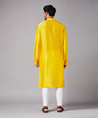 Yellow Plain Kurta 6