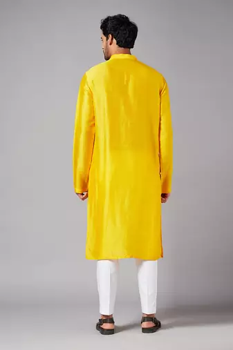 Yellow Plain Kurta