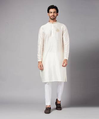 White Ecru Basik Kurta Set 1