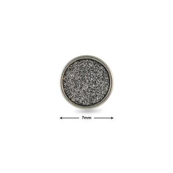 Black Glitter Silver Single Stud Earring for Men 2