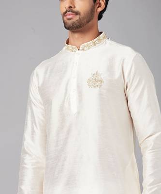 White Ecru Basik Kurta Set 3